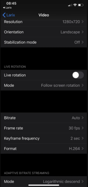 apple settings larix